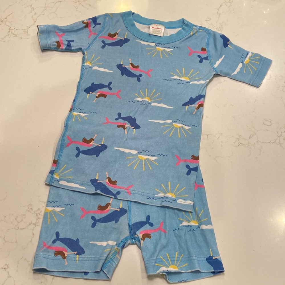 Hanna Andersson kids Short John pajama set - Mermaids & Narwhals.